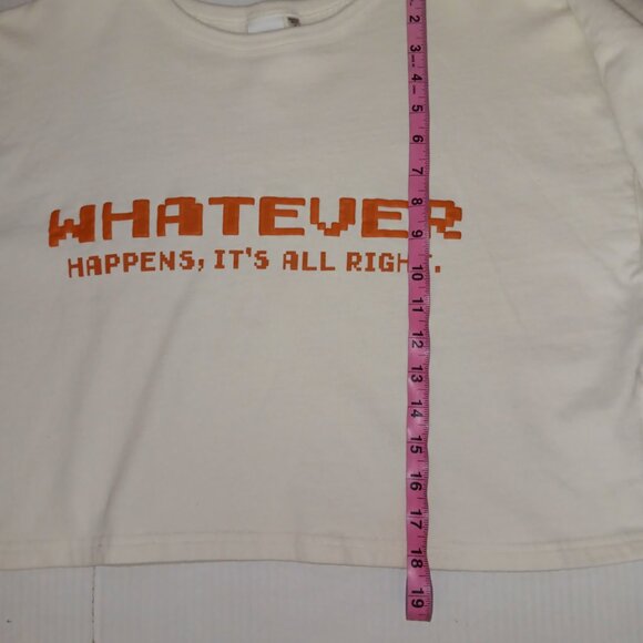 MOUSSY CROPPED SWEATSHIRT " WHATEVE HAPPENS IT'S ALL RIGHT " - Picture 5 of 14